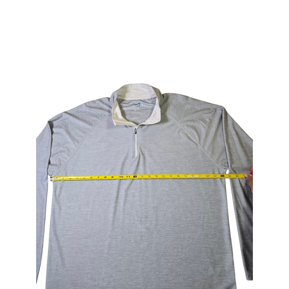 TGW Mens 1/4 Zip Golf Pullover Light Gray Heathered Long Sleeve Performance XL - Picture 4 of 6